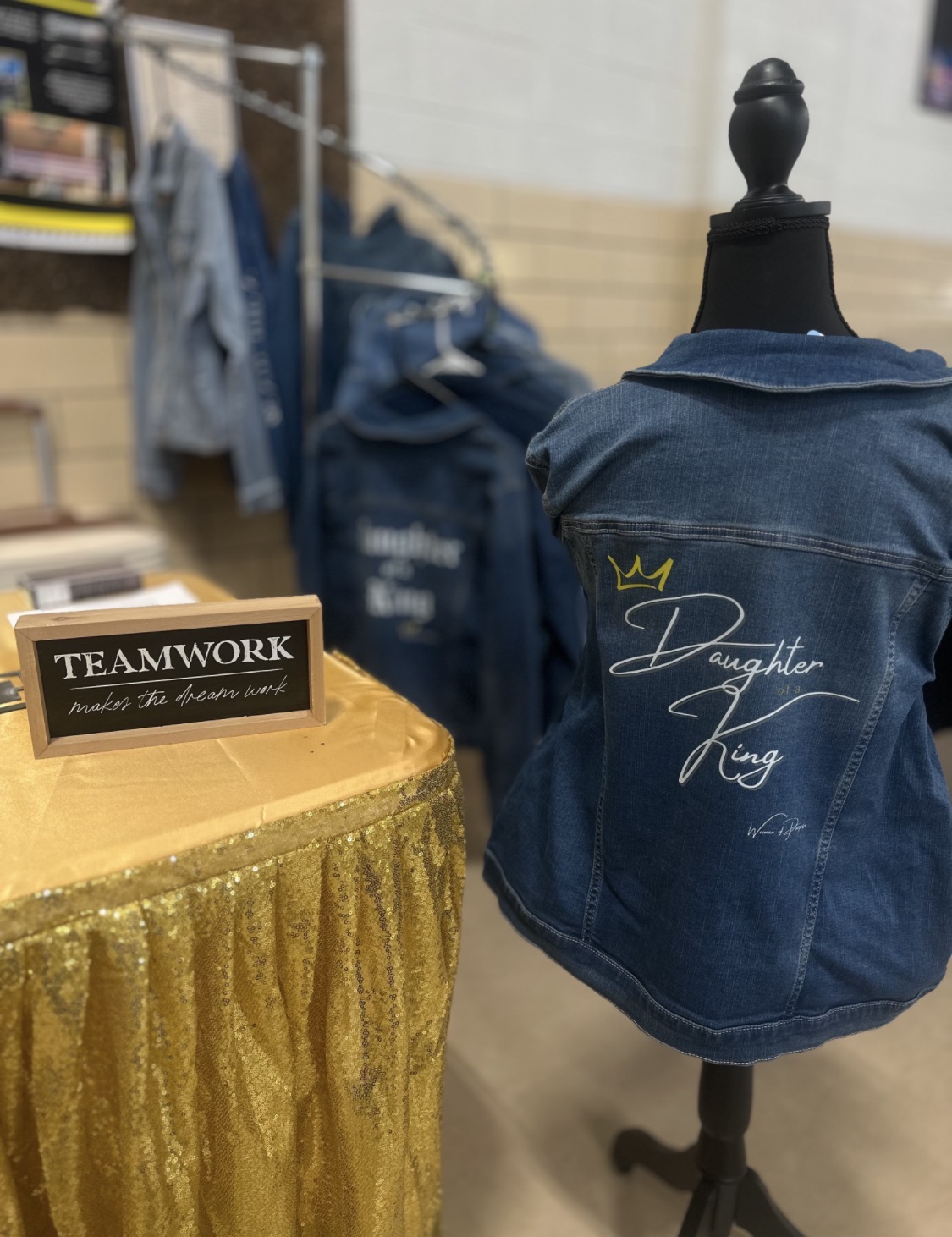 Daughter of a King denim jacket by Women of Purpose Inc.